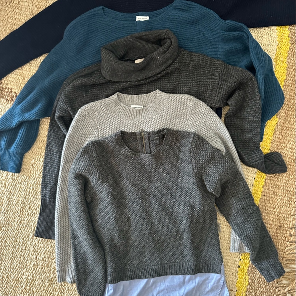 Jcrew & Club Monaco - set of 5 sweaters (wool and cashmere) sizes xs and s